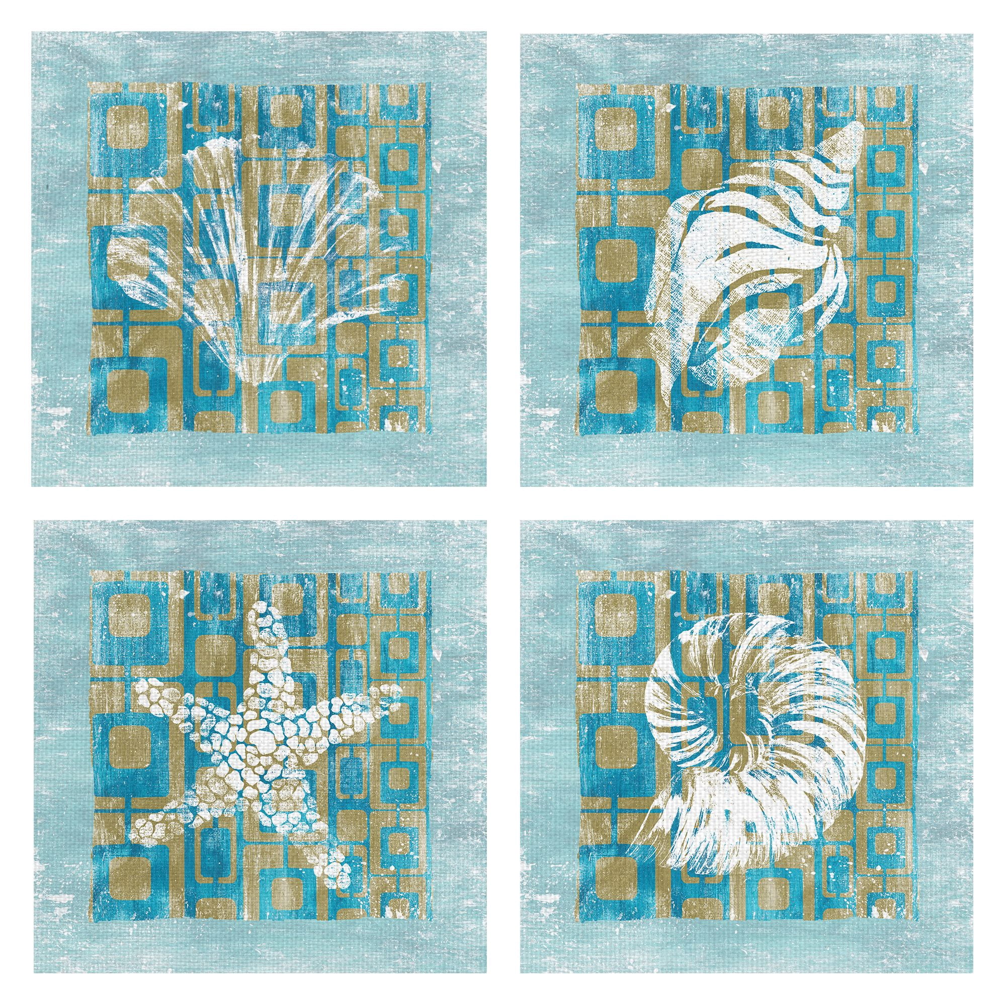 Masterpiece Art Gallery Shell Game I-IV by Alicia Soave Canvas Art Set of 4 (16" x 16")