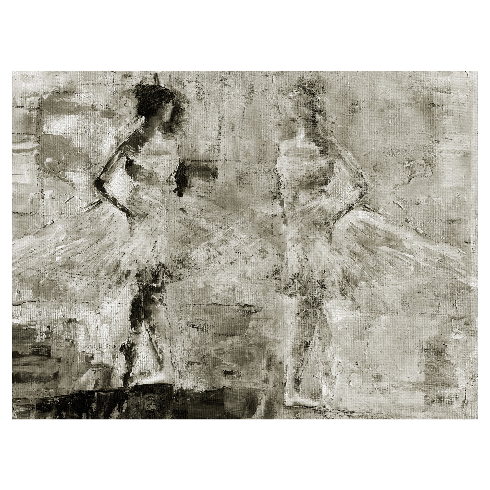 Masterpiece Art Gallery Silver Pair Ballerina By Cliff Warner Canvas Art Print 30" x 40"