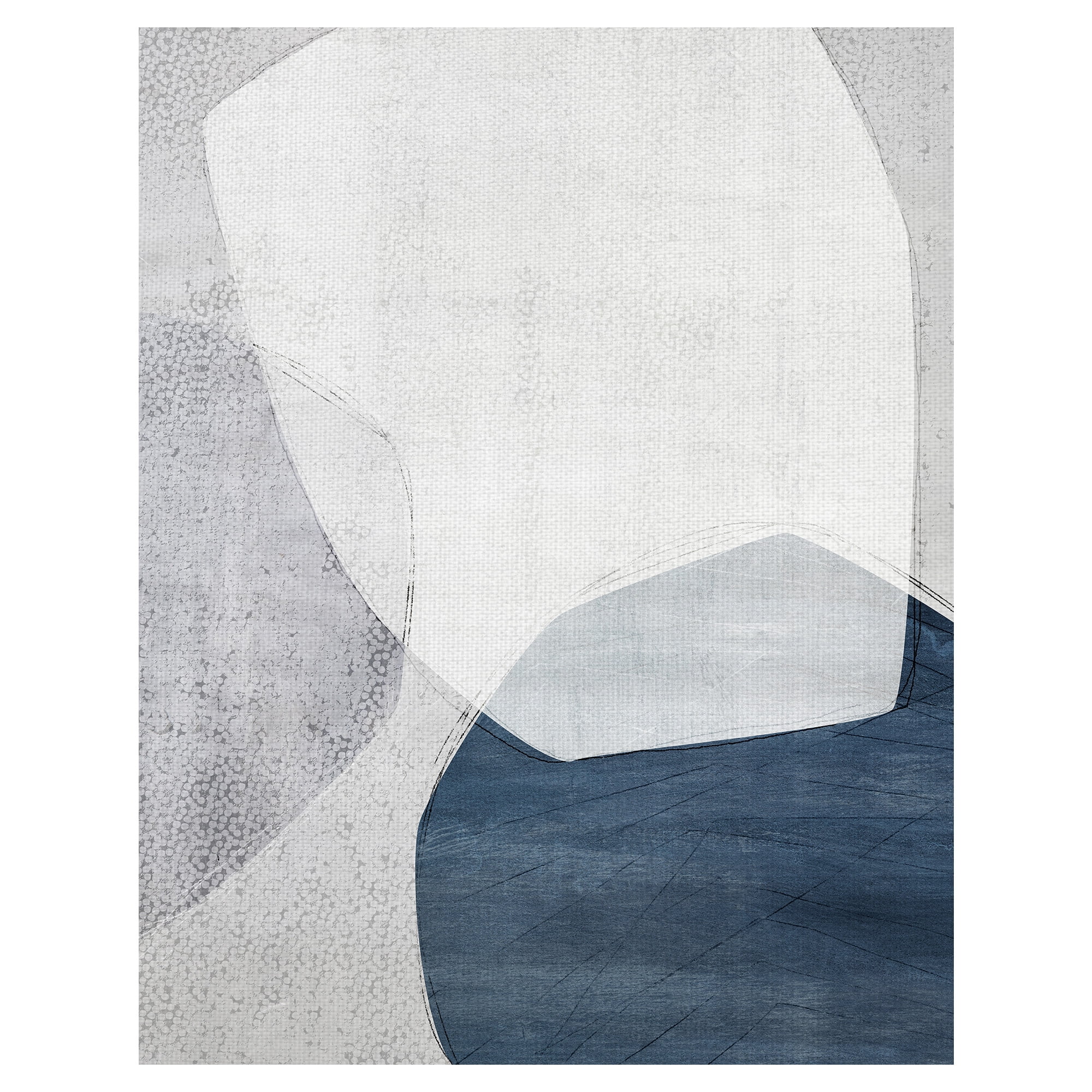 Masterpiece Art Gallery Sorentia Blue Abstract By Belle Maison Canvas Art Print 22" x 28"