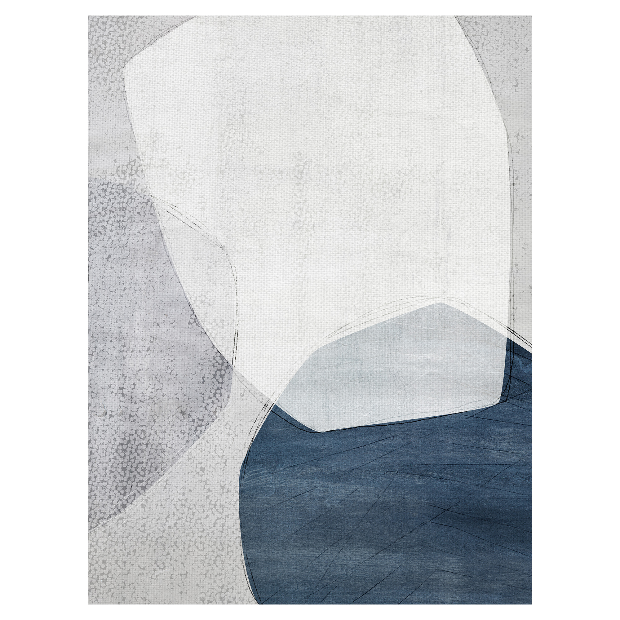 Masterpiece Art Gallery Sorentia Blue Abstract By Belle Maison Canvas Art Print 30" x 40"