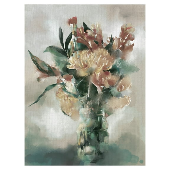 Masterpiece Art Gallery Splendor Auburn Flower Bouquet by Studio Arts Canvas Art Print 18" x 24"