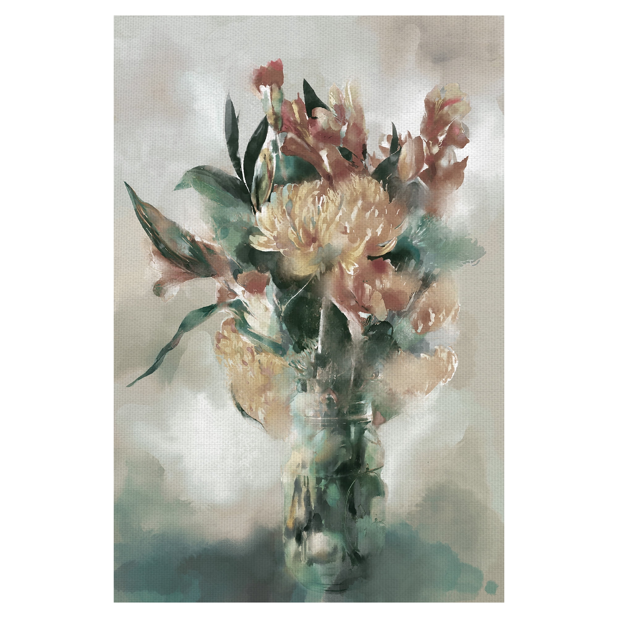 Masterpiece Art Gallery Splendor Auburn Flower Bouquet by Studio Arts Canvas Art Print 24" x 36"