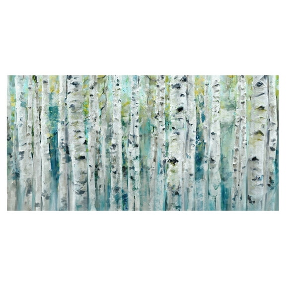 Masterpiece Art Gallery Spring Birches Blue Forest by Studio Arts Canvas Art Print