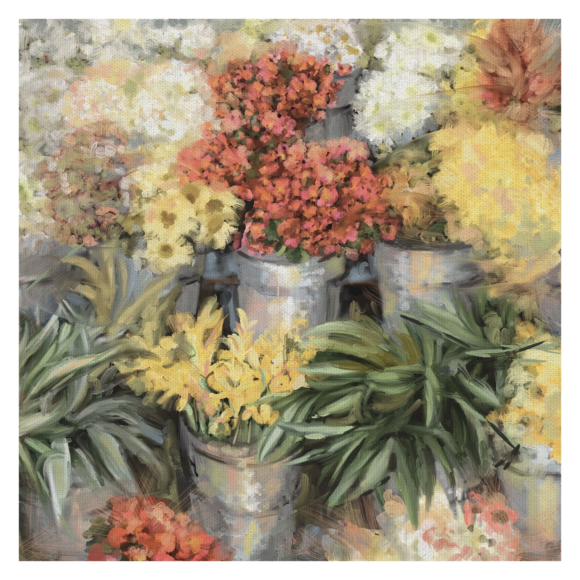 Masterpiece Art Gallery Spring Market Flower Bouquet By Studio Arts Canvas Art Print 24" x 24"