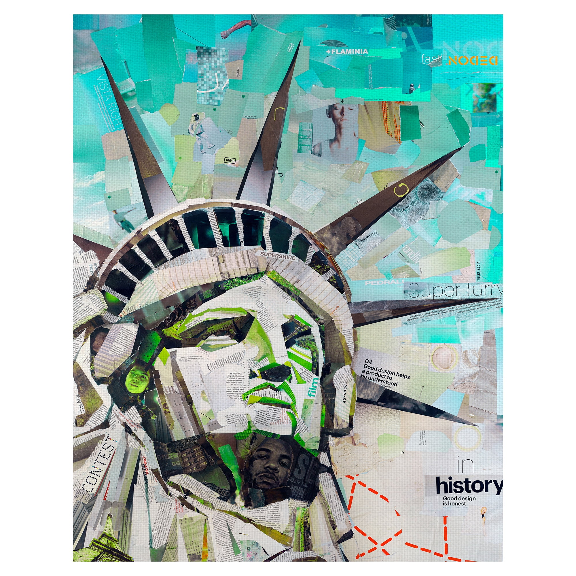Masterpiece Art Gallery Statue of Liberty Freedom By James Grey Canvas Art Print 22" x 28"