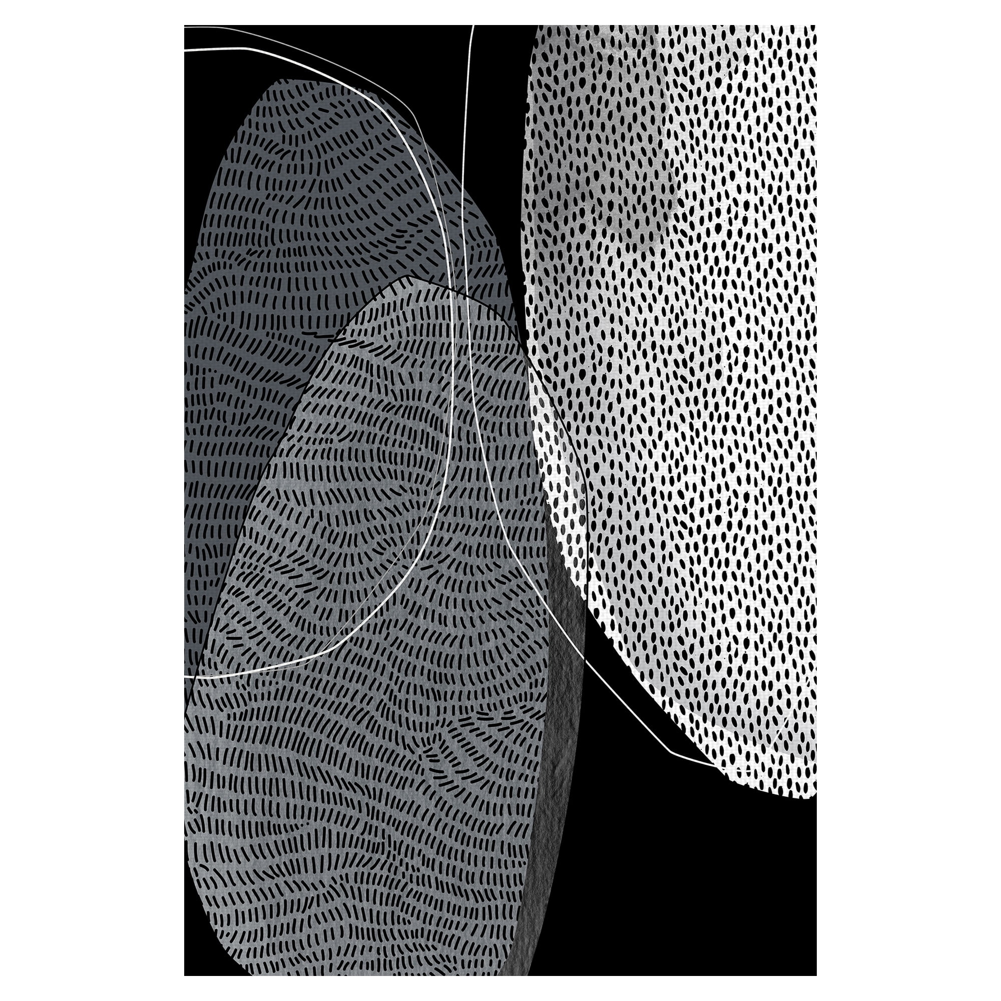 Masterpiece Art Gallery Strategy In Motion Black & White Abstract By Belle Maison Canvas Art Print 24" x 36"