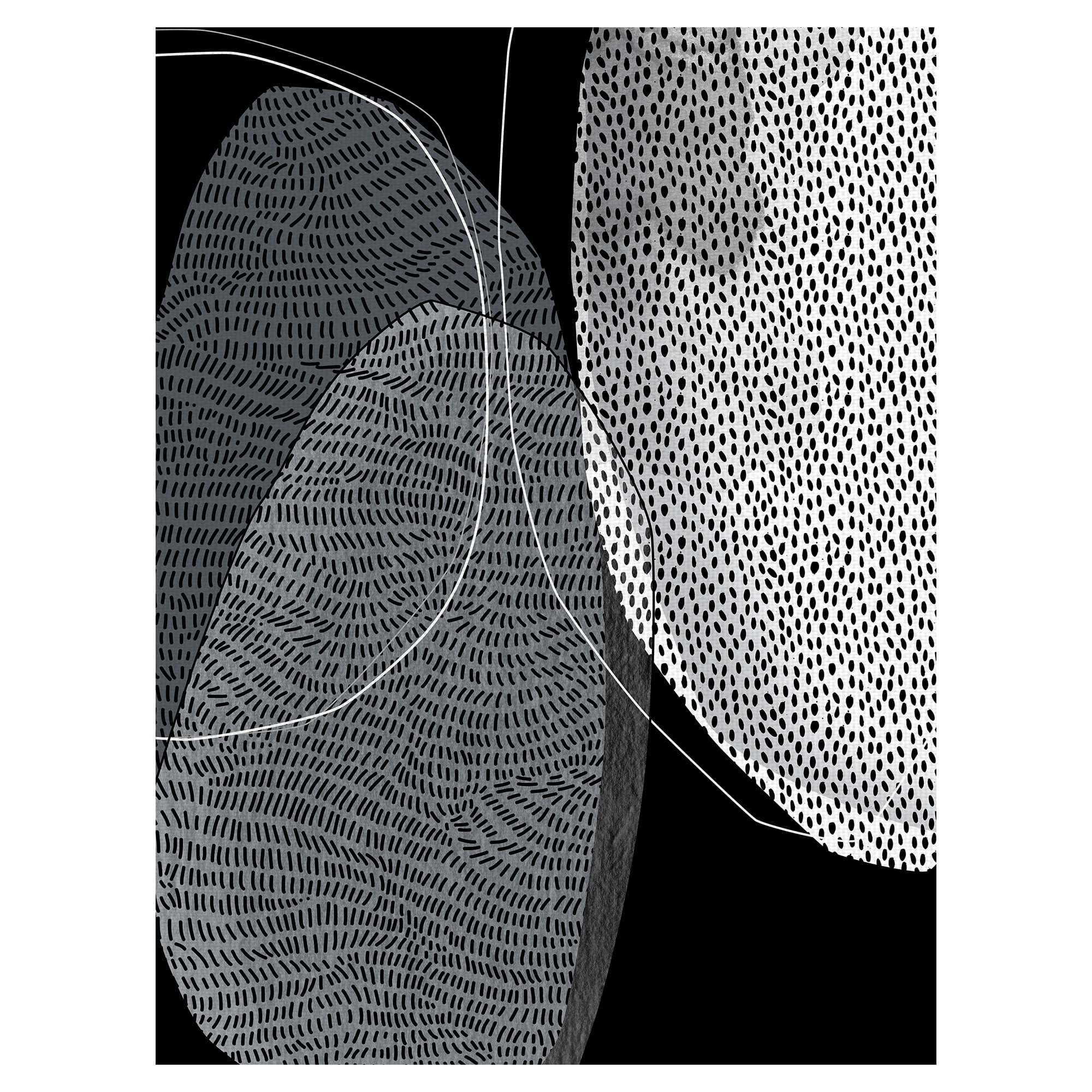 Masterpiece Art Gallery Strategy In Motion Black & White Abstract By Belle Maison Canvas Art Print 30" x 40"