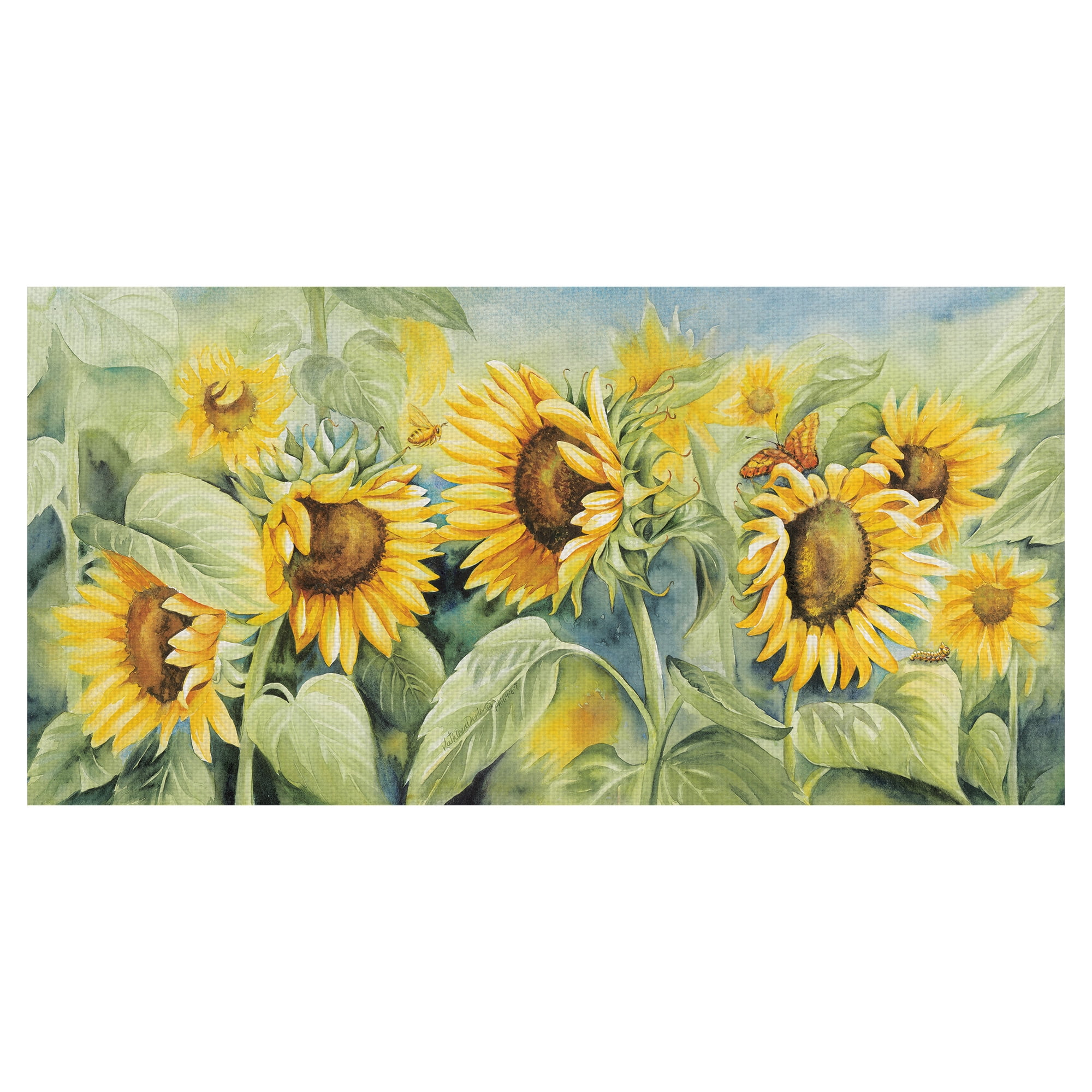 Masterpiece Art Gallery Sunflower Sunshine by Kathleen Denis Canvas Art Print 24" x 48"