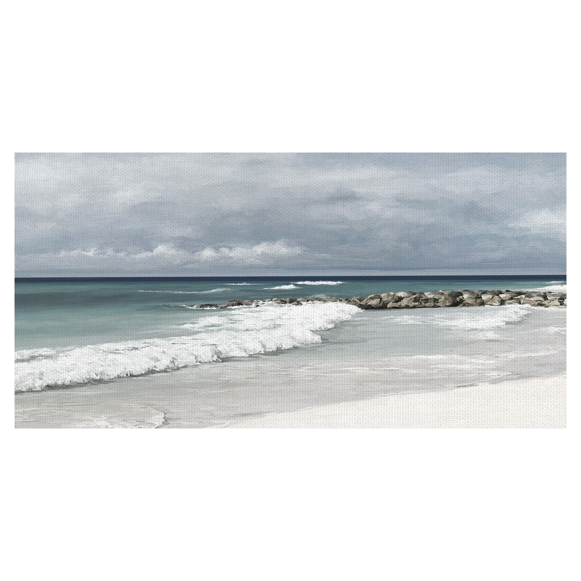 Large Blue and Gray Ocean Canvas Print for Kids