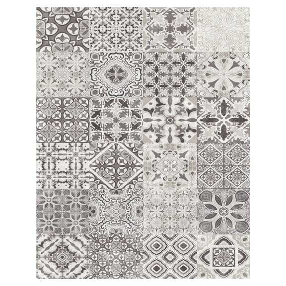 Masterpiece Art Gallery Taupe Tiles by Belle Maison Canvas Art Print 22" x 28"