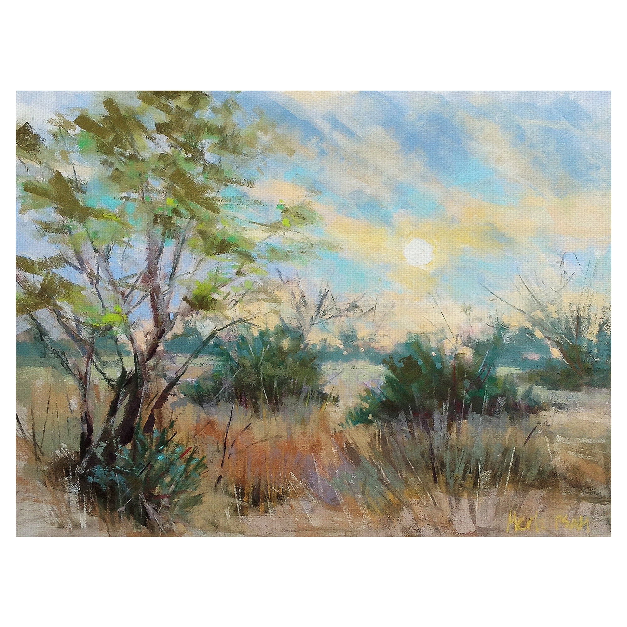 Masterpiece Art Gallery Texas Sunrise Landscape By Nancie King Mertz Canvas Art Print 30" x 40"