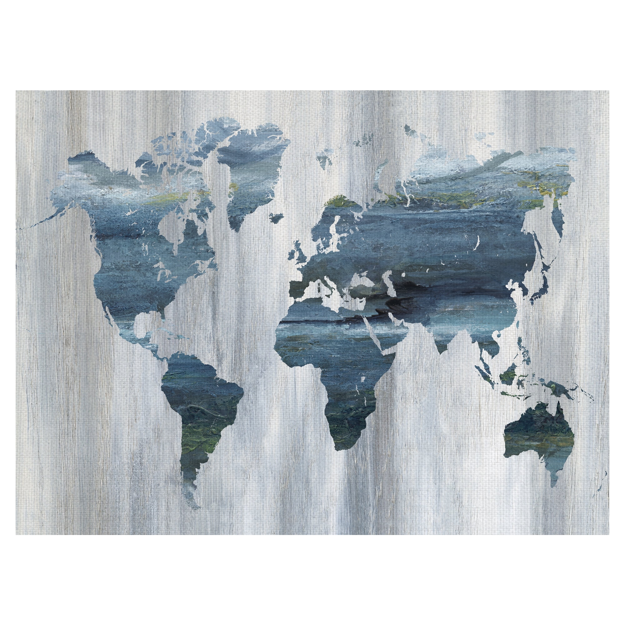 Masterpiece Art Gallery Textural World Map Blue by Nan Canvas Art Print 30" x 40"