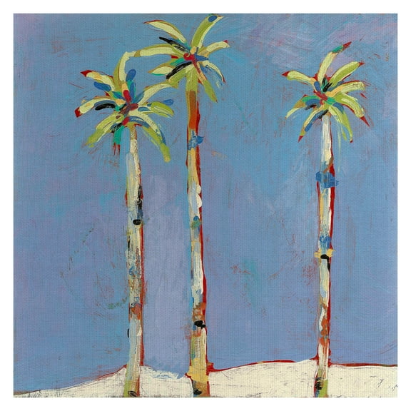 Masterpiece Art Gallery Three Palms by Jan Weiss Canvas Art Print 30" x 30"