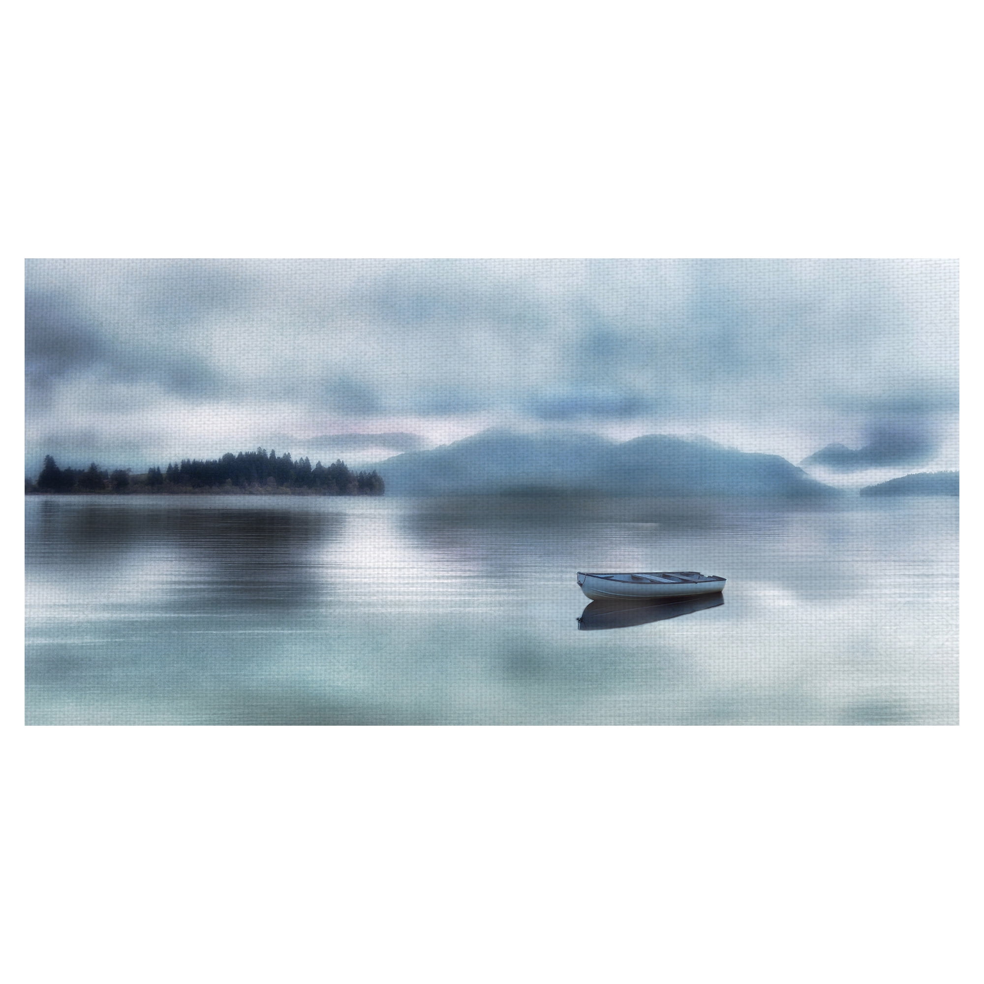 Masterpiece Art Gallery Time For A Break Still Lake By Irene Weisz Canvas Art Print 24" x 48"