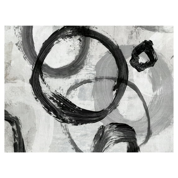 Masterpiece Art Gallery Tranquil Commotion Black Circles on White by Willowbrook Masterpiece Art Gallery Art Print