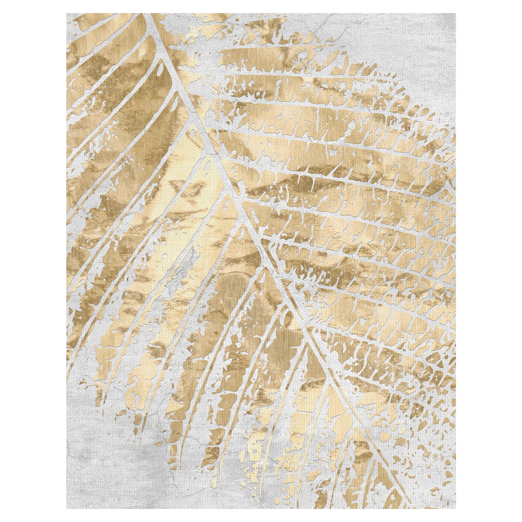 Tropical Gold Leaf Abstract Canvas Art Print for Kids 22" x 28"