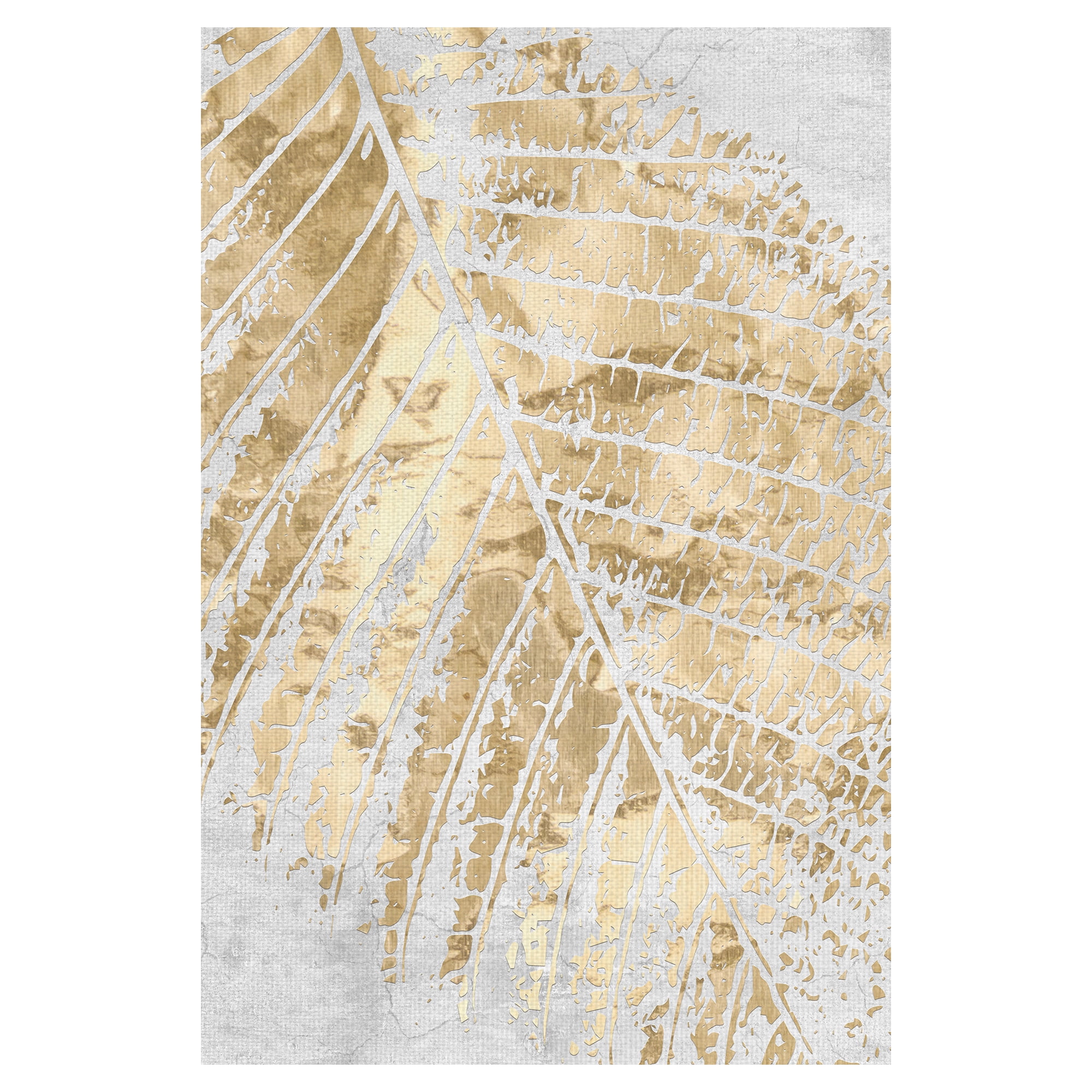 Tropical Gold Leaf Abstract Canvas Art Print for Kids 24" x 36"