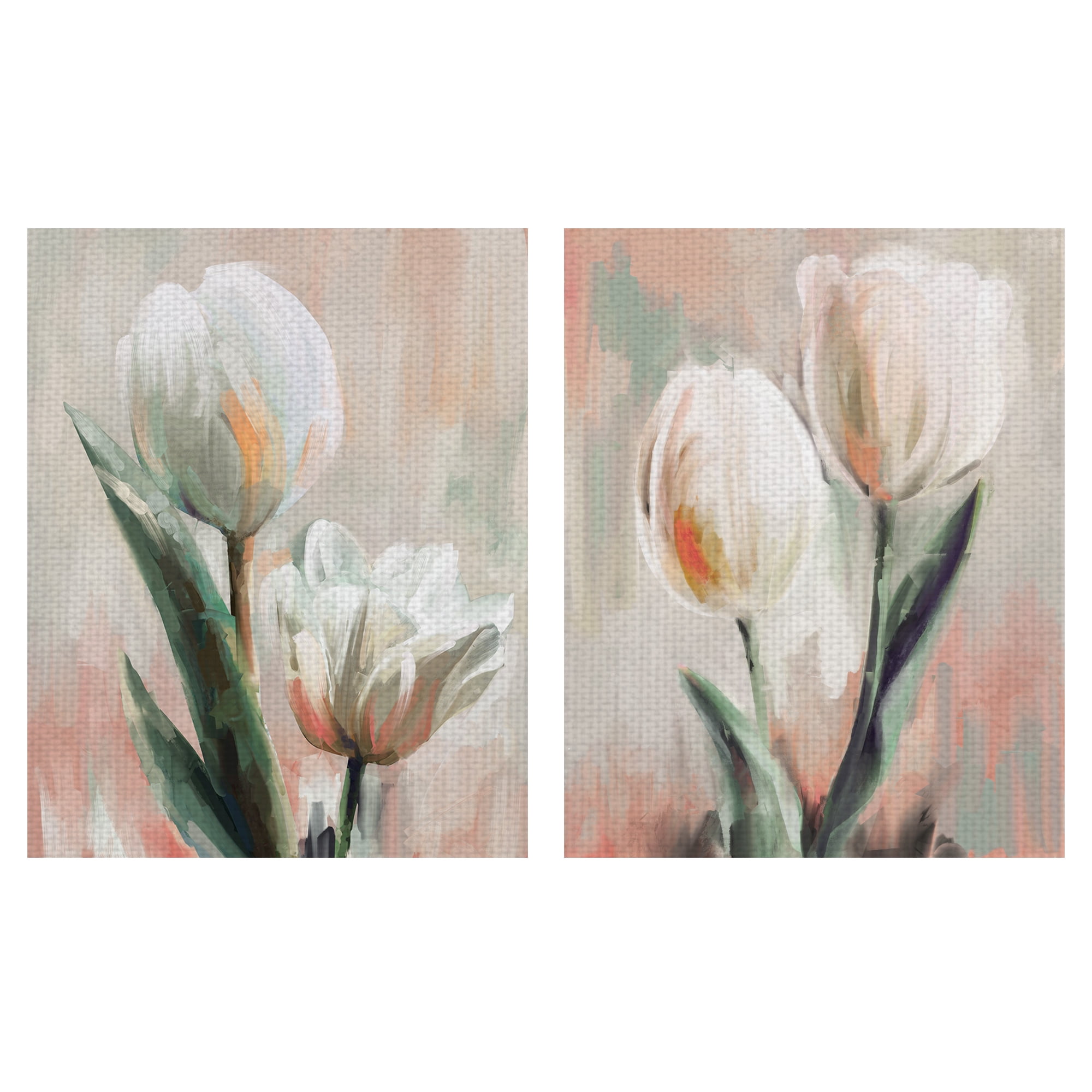 Masterpiece Art Gallery Tulip Duets I & II by Studio Arts Canvas Art Print Set of 2 (11" x 14")