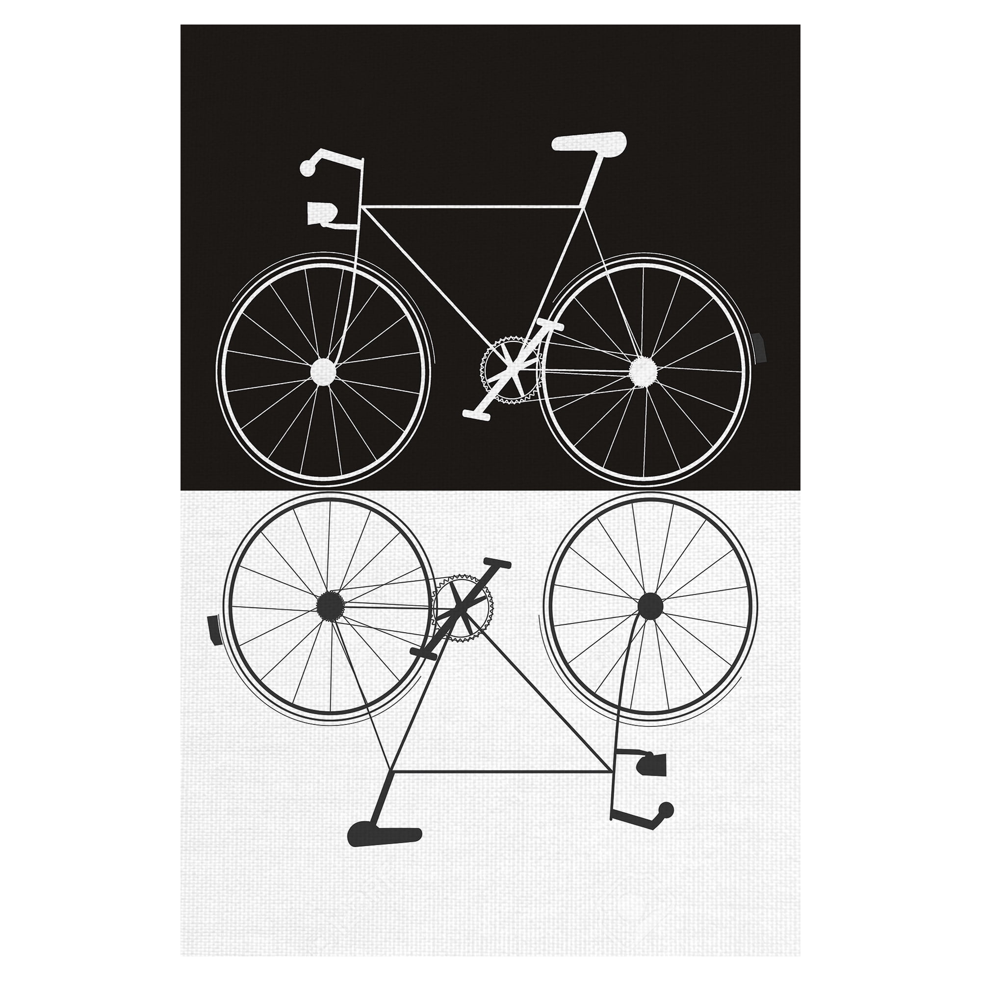 Masterpiece Art Gallery Two Bikes Black and White by Jan Weiss Canvas Art Print 24" x 36"