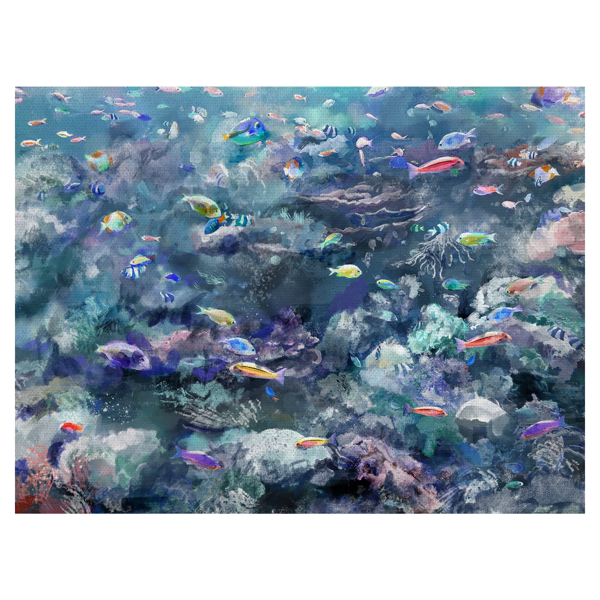 Masterpiece Art Gallery Underwater Colors I Fish Assortment by Studio Arts Canvas Art Print
