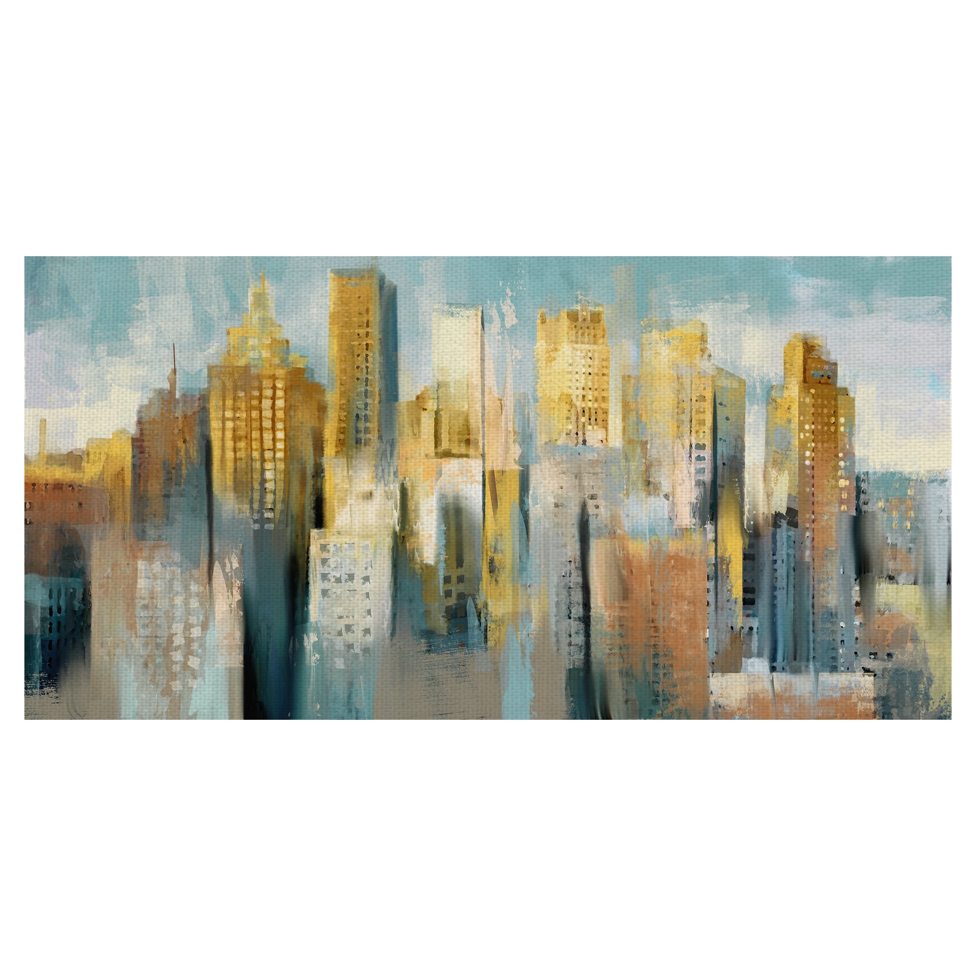 Masterpiece Art Gallery Urban Flair Skyline By Studio Arts Canvas Art Print 17" x 34"