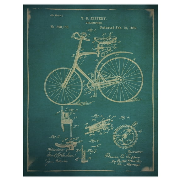 Masterpiece Art Gallery Velocipede I Schematic By GI ArtLab Canvas Art Print 22" x 28"
