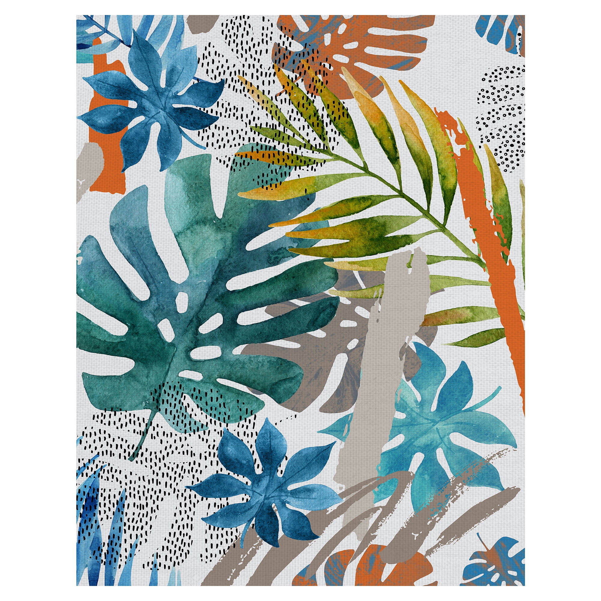 Masterpiece Art Gallery Vibes II Tropical Leaves By Incado Canvas Art Print 22" x 28"