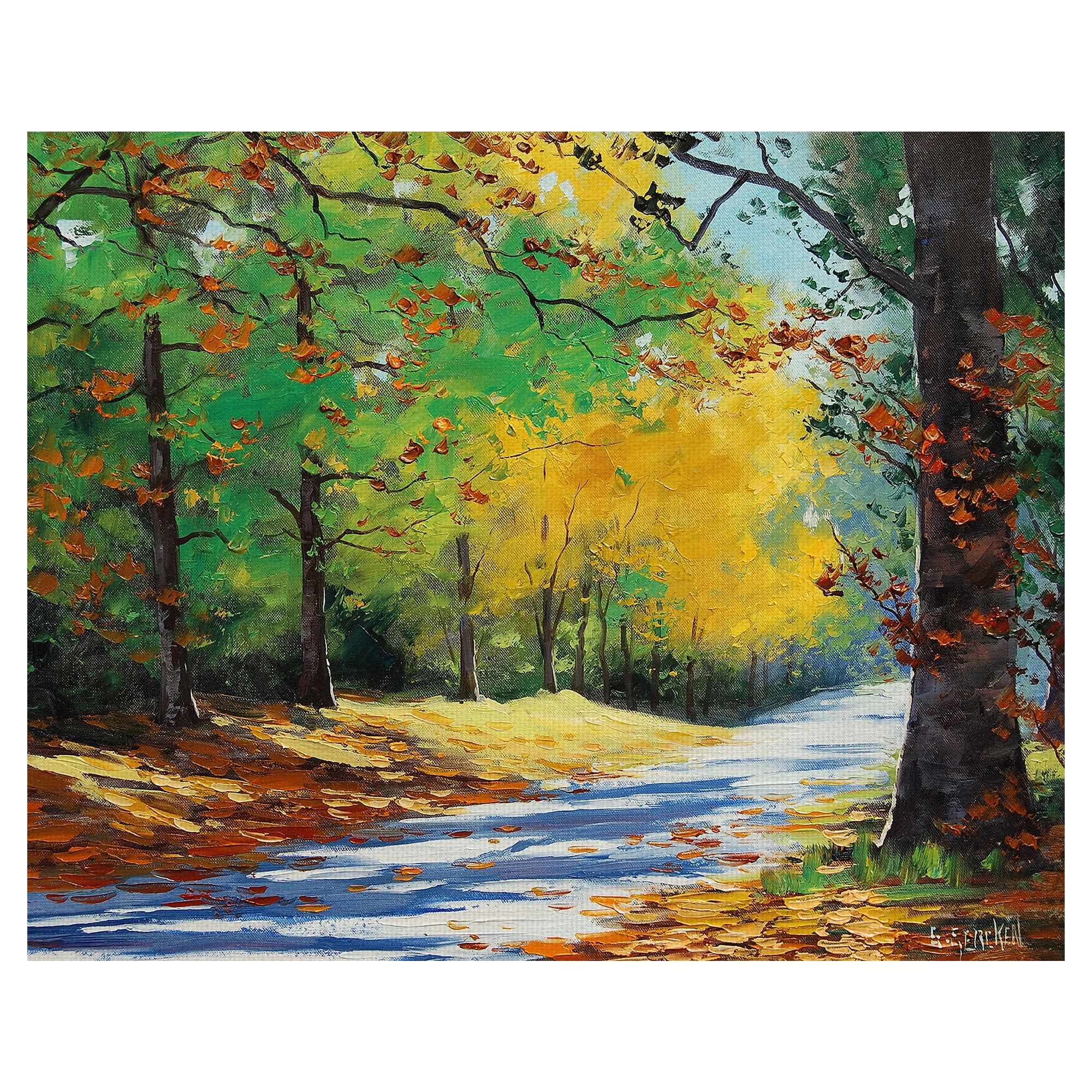 Masterpiece Art Gallery Vibrant Autumn Forest By Graham Gercken Canvas Art Print 22" x 28"