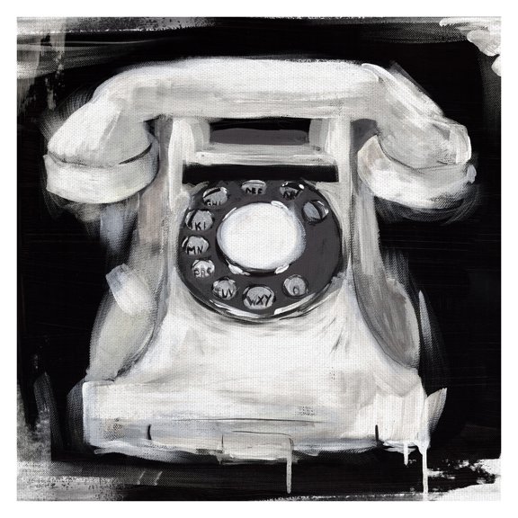 Masterpiece Art Gallery Vinage Phone by Belle Maison Canvas Art Print 35" x 35"