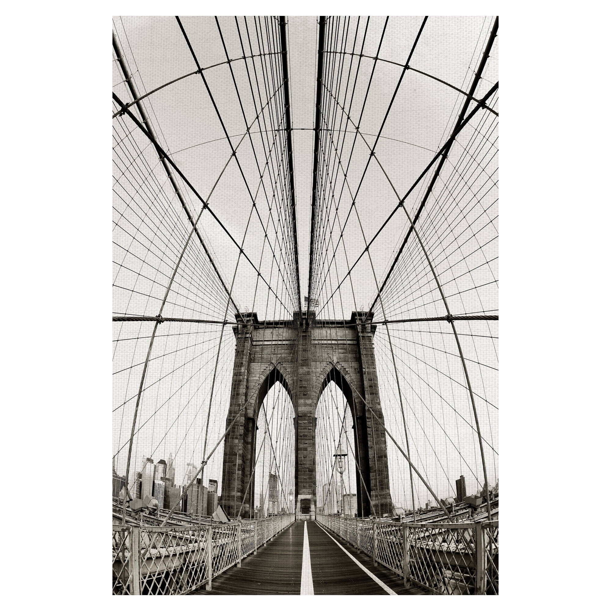 Masterpiece Art Gallery Vintage Brooklyn Bridge by Danita Delimont Canvas Art Print 24" x 36"