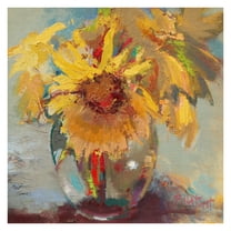 Masterpiece Art Gallery Water Globe Blossoms Sunflowers By Beth Forst Canvas Art Print 35" x 35"