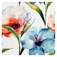 thumbnail image 1 of Masterpiece Art Gallery Watercolor Dream Red & Blue Flowers by Belle Maison Canvas Art Print 24" x 24", 1 of 4