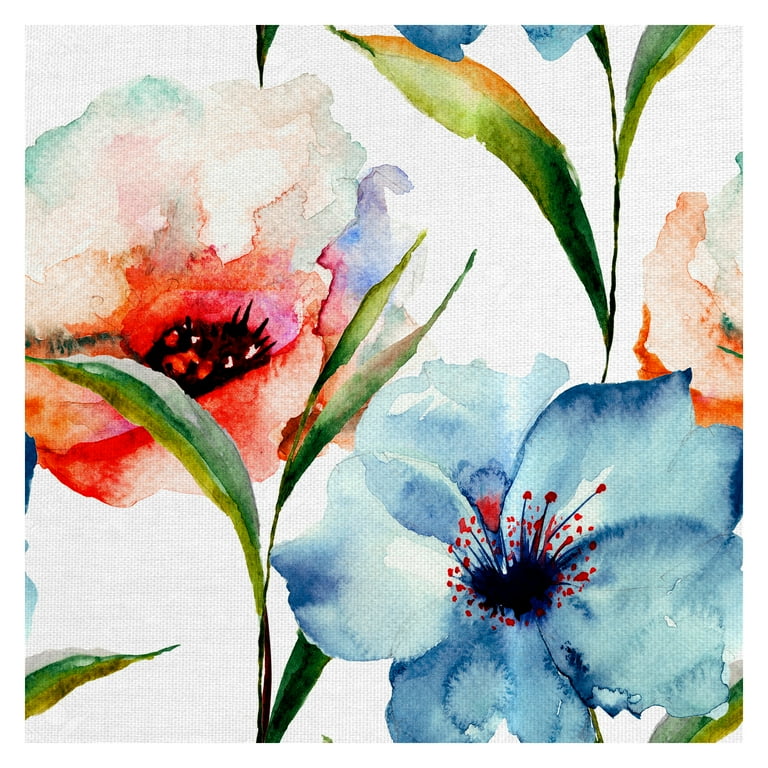 Masterpiece Art Gallery Watercolor Dream Red & Blue Flowers