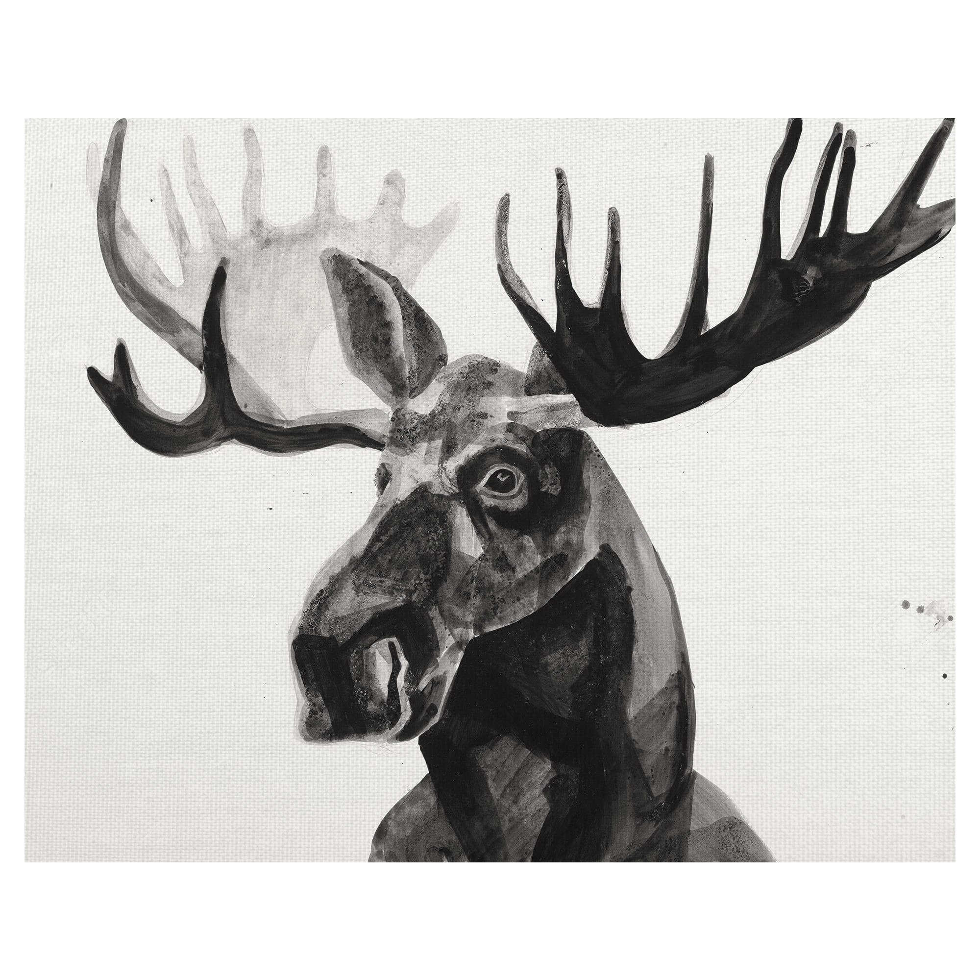 Masterpiece Art Gallery Watercolor Moose by Ben Gordon Canvas Photo Graphic Art Print 22" x 28"