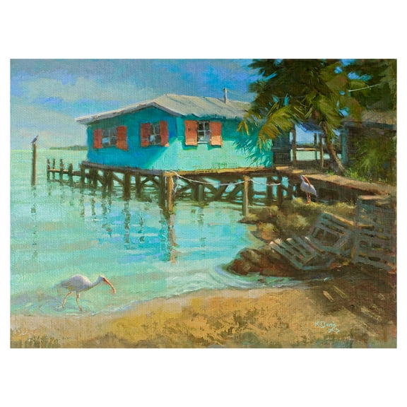 Masterpiece Art Gallery Waterfront Beach View By Kathleen Denis Canvas Art Print 18" x 24"