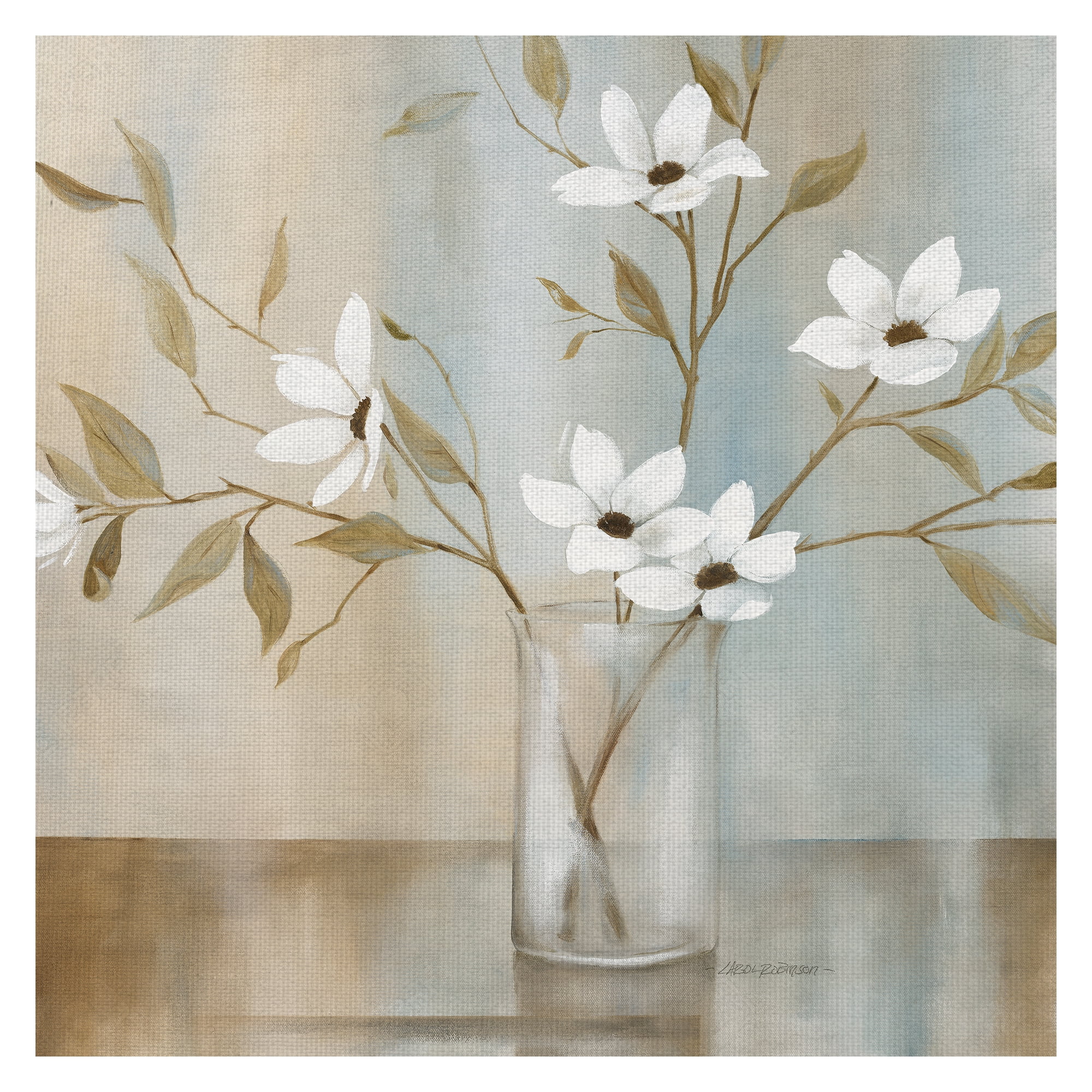 Masterpiece Art Gallery White Flower Pastel Garden II by Carol Robinson Canvas Art Print 30" x 30"
