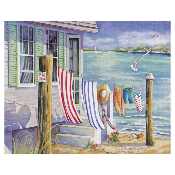 Masterpiece Art Gallery Windblown Beach House by Kathleen Denis Canvas Art Print 16" x 20"