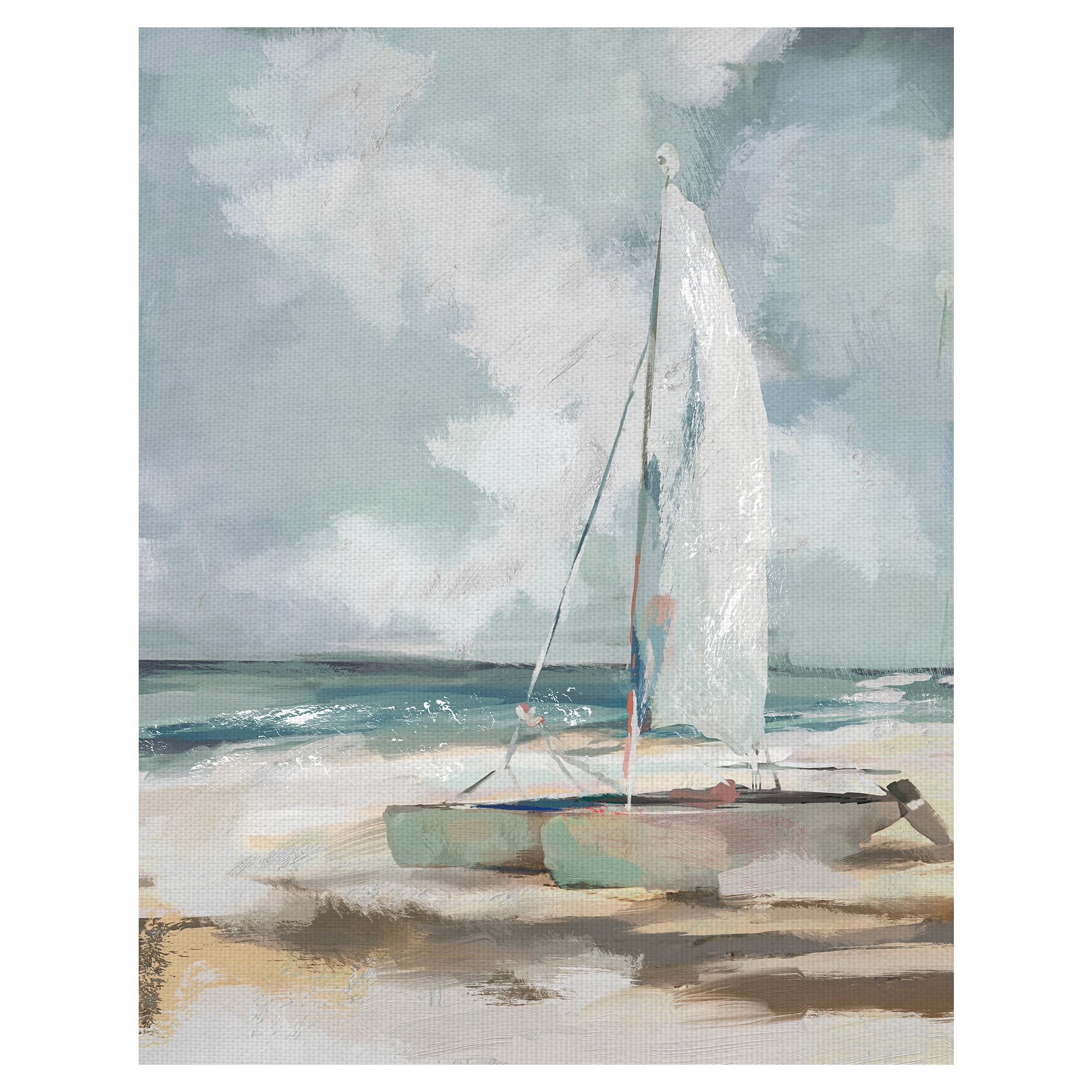 Masterpiece Art Gallery Windblown Coastal Sail by Studio Arts Canvas Art Print 22" x 28"