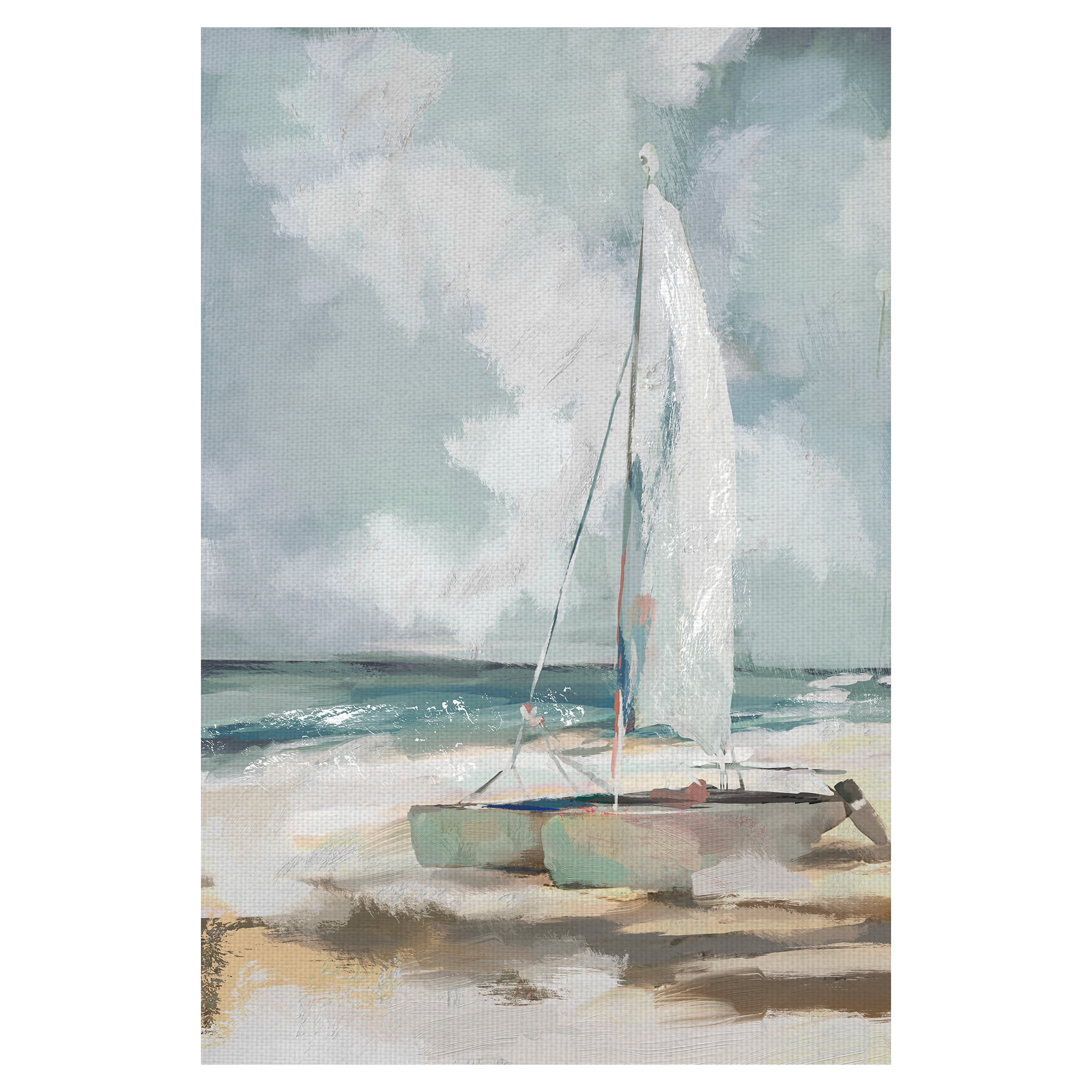 Masterpiece Art Gallery Windblown Coastal Sail by Studio Arts Canvas Art Print 24" x 36"