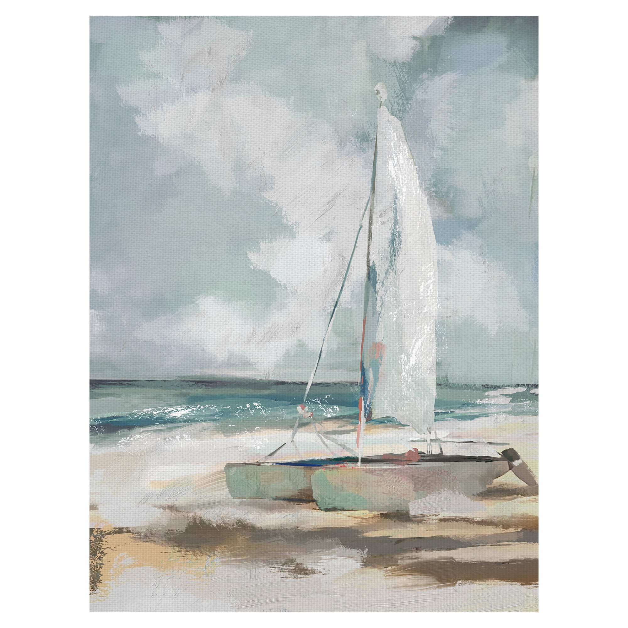 Masterpiece Art Gallery Windblown Coastal Sail by Studio Arts Canvas Art Print 30" x 40"