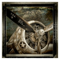 Masterpiece Art Gallery Wing and a Prayer U.S. Army Airplane by Mindy Sommers Canvas Art Print 24" x 24"