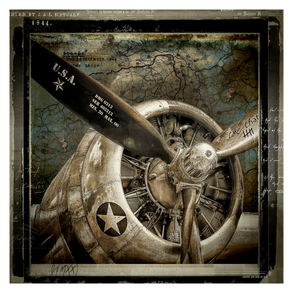 Masterpiece Art Gallery Wing and a Prayer U.S. Army Airplane by Mindy Sommers Canvas Art Print 24" x 24"
