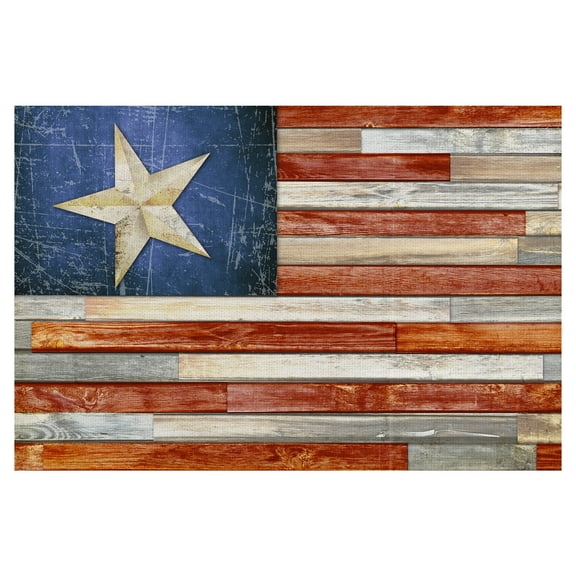 Masterpiece Art Gallery Wooden Flag America By Lynnea Washburn Canvas Art Print 24" x 36"