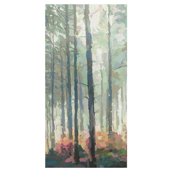 Masterpiece Art Gallery Woodland Journey Panel I Tall Forest Trees By Studio Arts Canvas Art Print 24" x 48"