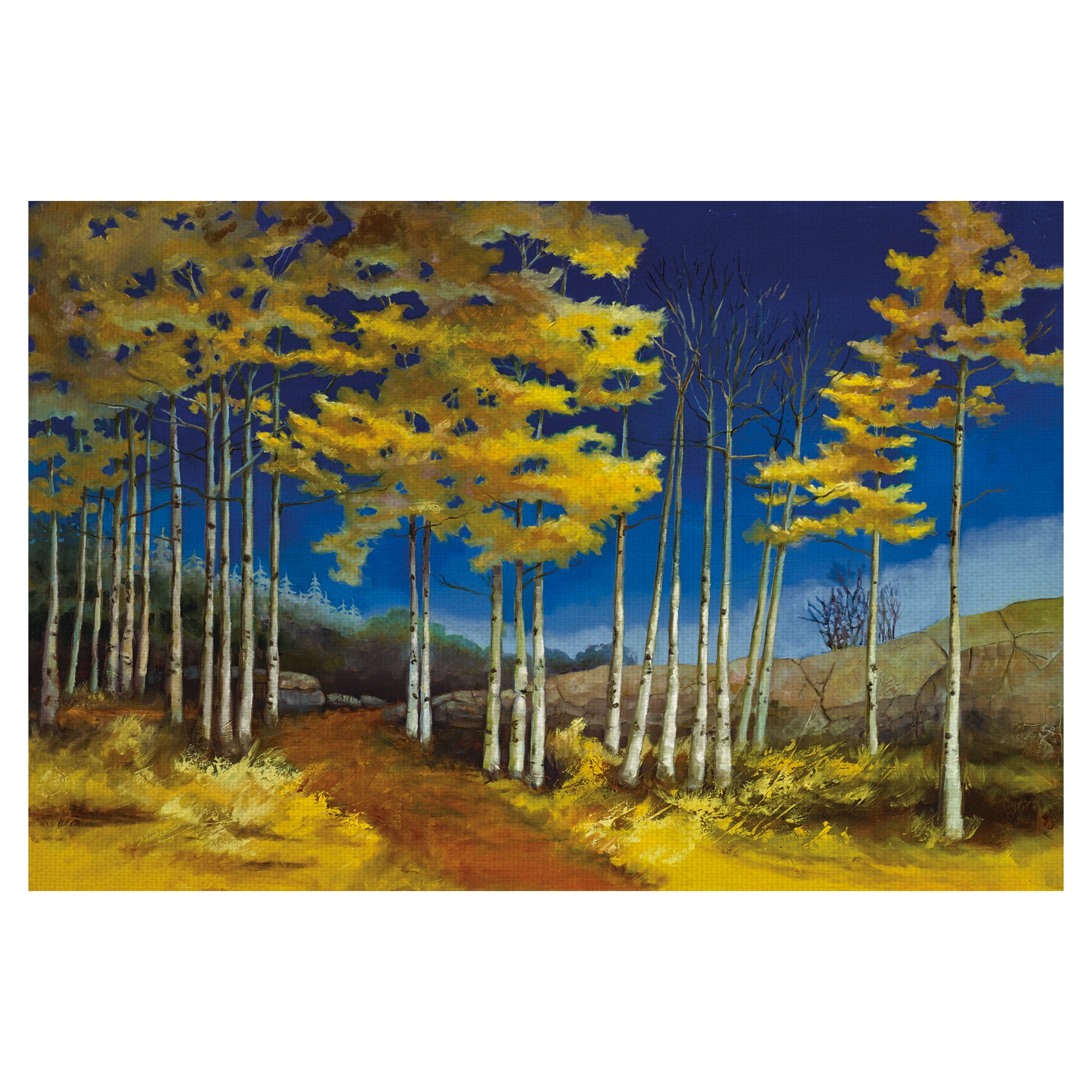 Masterpiece Art Gallery Yellow Aspen Forest By Sue Darius Canvas Art Print 24" x 36"