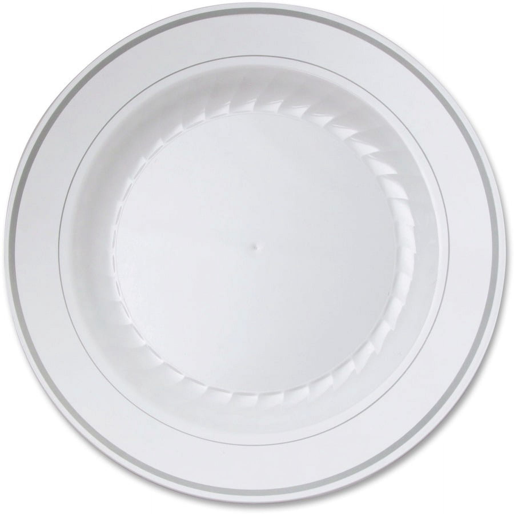 Masterpiece Heavyweight Plastic Plates Picnic Disposable White