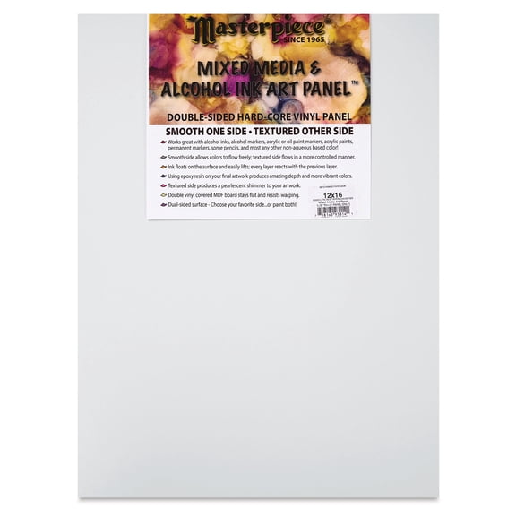 Masterpiece Mixed Media and Alcohol Ink Art Panel - 12" x 16"