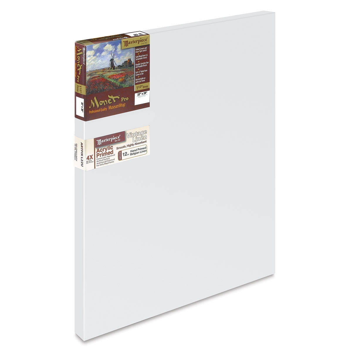 Masterpiece Monet Pro Artfix Linen Canvas - 22" x 28", Acrylic Primed