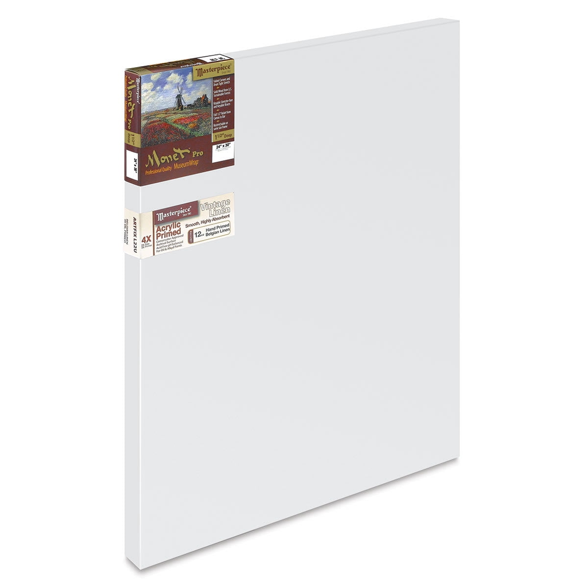 Masterpiece Monet Pro Artfix Linen Canvas - 24" x 30", Acrylic Primed
