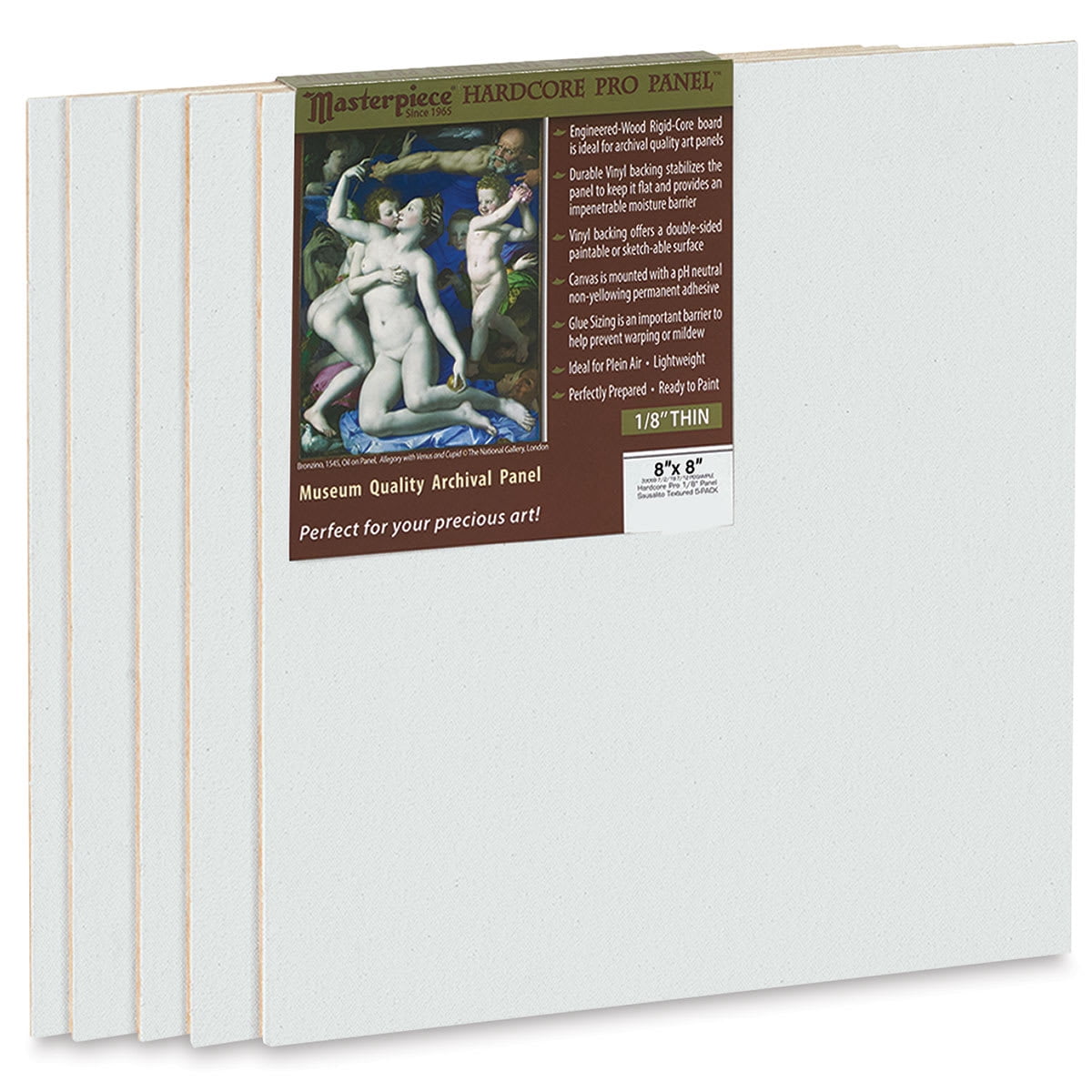 Masterpiece Sausalito Hardcore Pro Canvas Panel Pack - 8" x 8", Pkg of 5